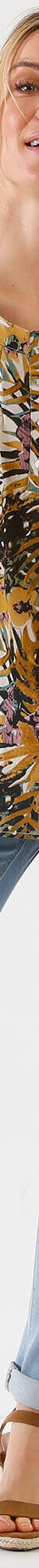 Tunique imprimé tropical en voile (miel) Tunique imprimé tropical en voile (miel)